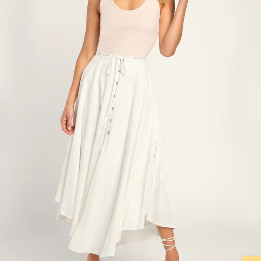 Ivory midi skirt